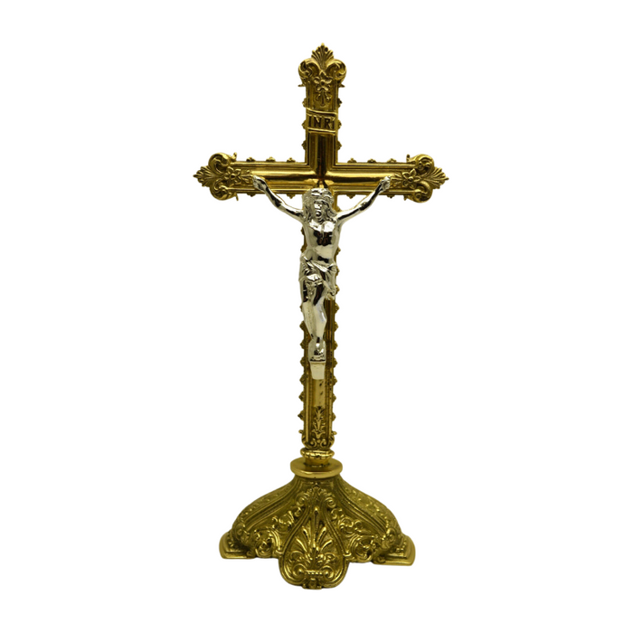 Small Solid Brass Altar Crucifix