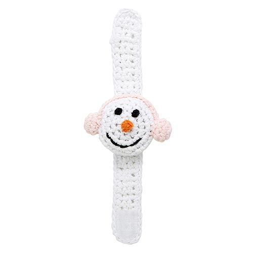 Pulsera de ganchillo de muñeco de nieve 