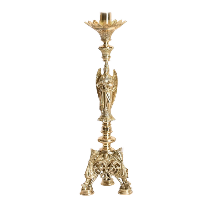 Traditional Baroque Style Angel Candlestick (Brass)