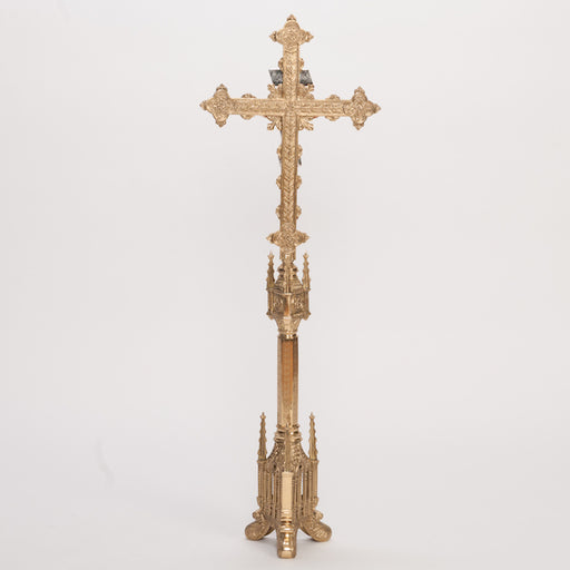 Special Altar Crucifix Tall 38 1/2" altar cross with silver plated corpus