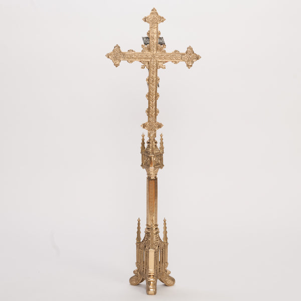 Special Altar Crucifix Tall 38 1/2" altar cross with silver plated corpus