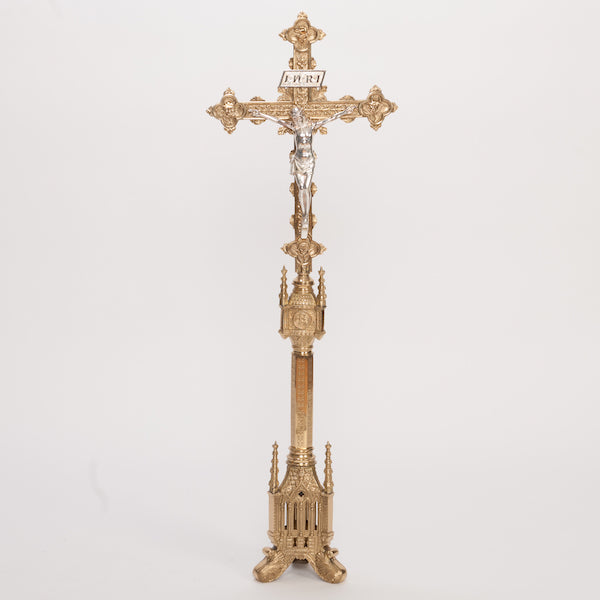 Special Gothic Style Crucifix and Candlesticks Altar Set