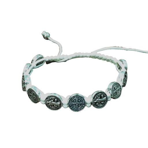 White Slip Knot St. Benedict Bracelet