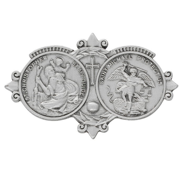 St. Christopher and St. Michael Visor Clip