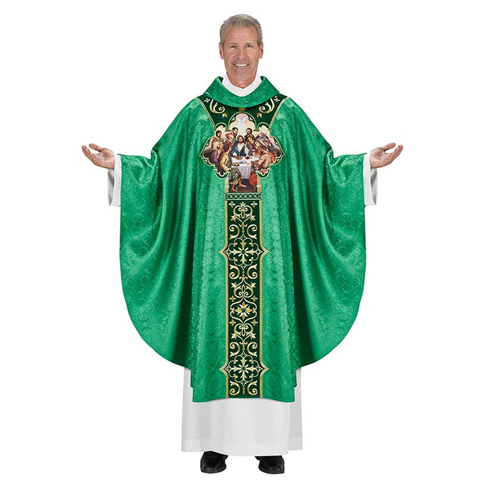 The Last Supper Gothic Style Chasuble with Cowl Collar