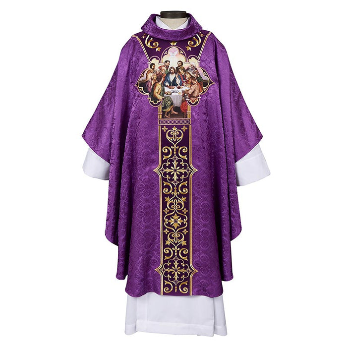 The Last Supper Gothic Style Chasuble with Cowl Collar