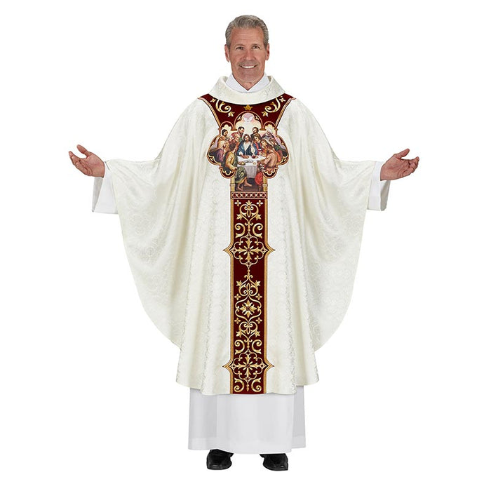 The Last Supper Gothic Style Chasuble with Cowl Collar