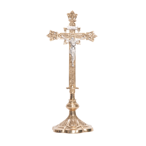 Traditional Altar Crucifix Traditional Altar Cross with Silver Plated corpus and INRI