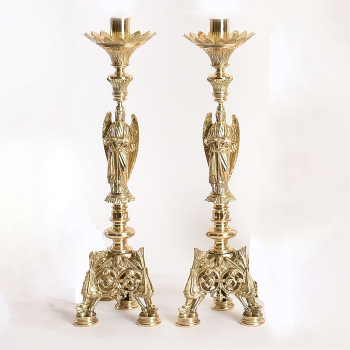 Traditional Baroque Style Crucifix and Angel Candlesticks Altar Set Altar Crucifix Crucifix Crucifix Symbolism Catholic Crucifix items Altar Candlestick altar candle holders catholic altar set up for catholic mass altar set