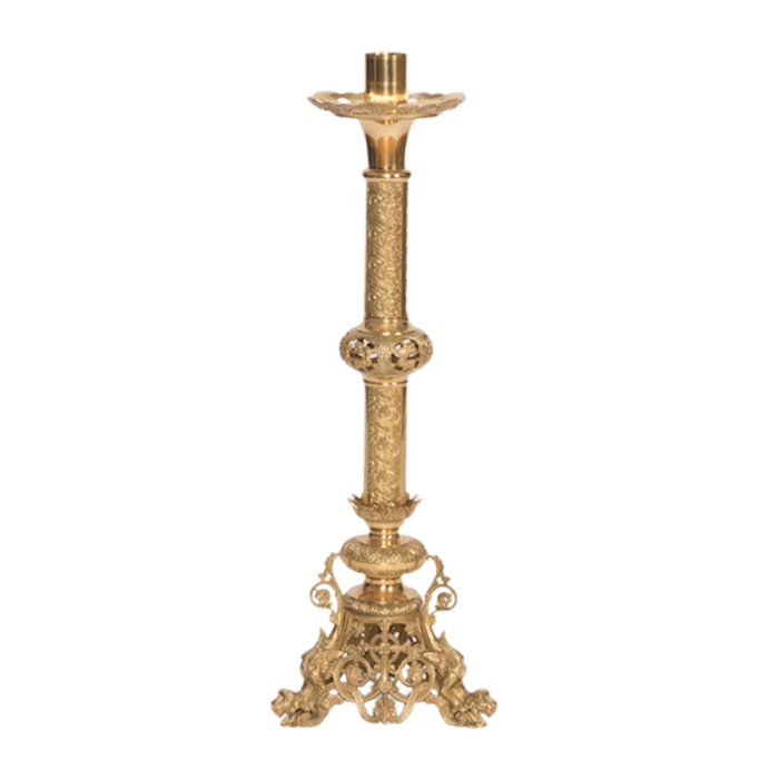 30" Baroque Style Solid Brass Candlestick