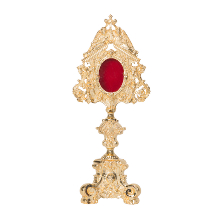 Traditional Baroque Style Reliquary Gold Plated Traditional Baroque Style Reliquary