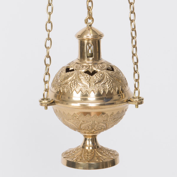 Traditional Brass Censer with Triple Chains