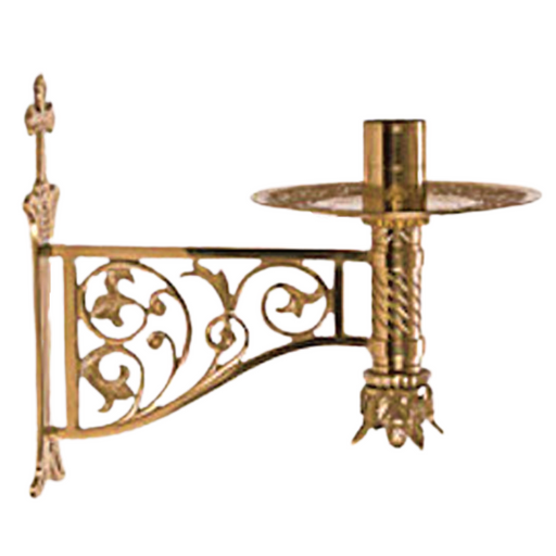 Traditional Brass Wall Mounted Consecration Candlestick Wall hung consecration candlestick.