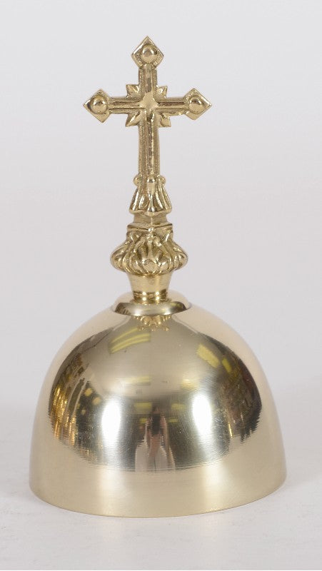 Traditional Chapel Sacristy Bell in Solid Brass Polished Brass and Lacquered Small Single Bell