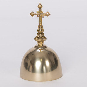 Traditional Chapel Sacristy Bell in Solid Brass Polished Brass and Lacquered Small Single Bell