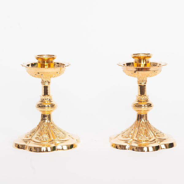 Traditional French Style Crucifix and Candlesticks Altar Set