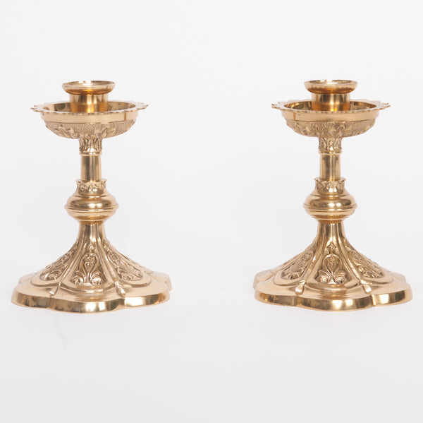 Traditional French Style Crucifix and Candlesticks Altar Set