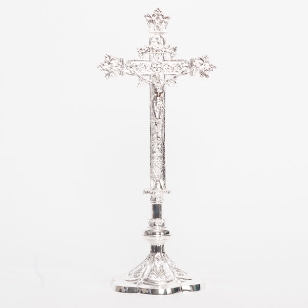 Traditional French Style Crucifix and Candlesticks Altar Set