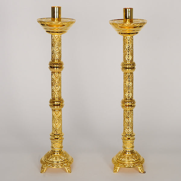 31" Traditional Ornate Crucifix and 24" Candlesticks Altar Set