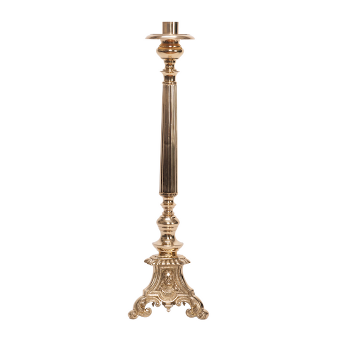 26" Traditional Holy Family Brass Altar Candlestick