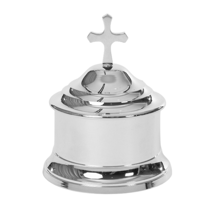 Traditional Host Eucharist Box Silver Plated