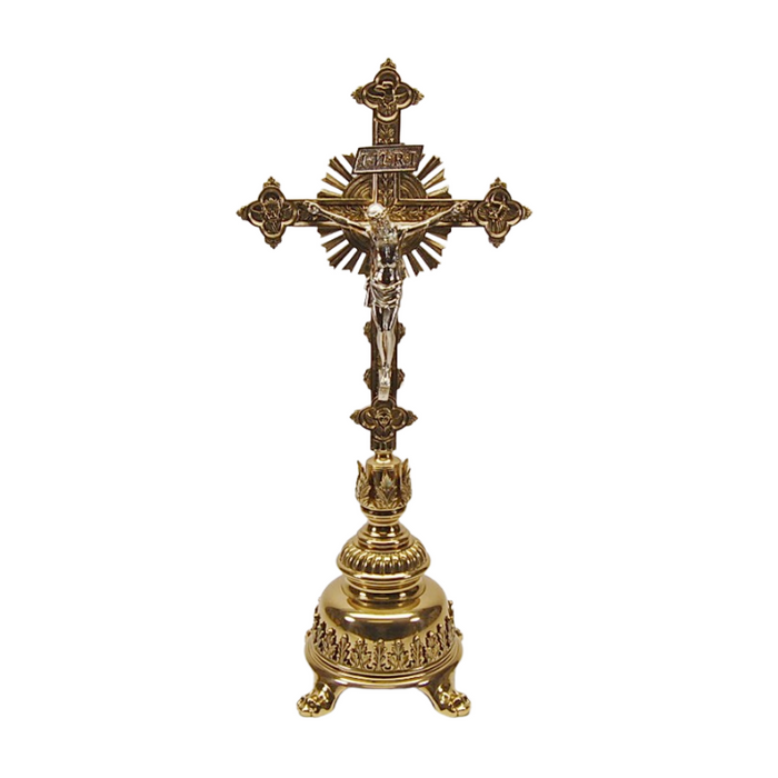 Traditional Large Brass Altar Crucifix