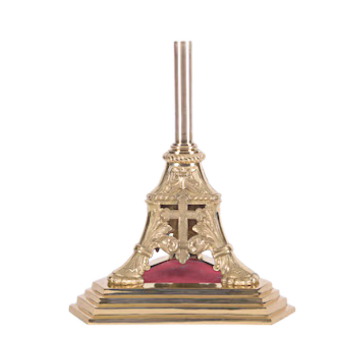 Traditional Processional Cross Base Stand in Solid Brass