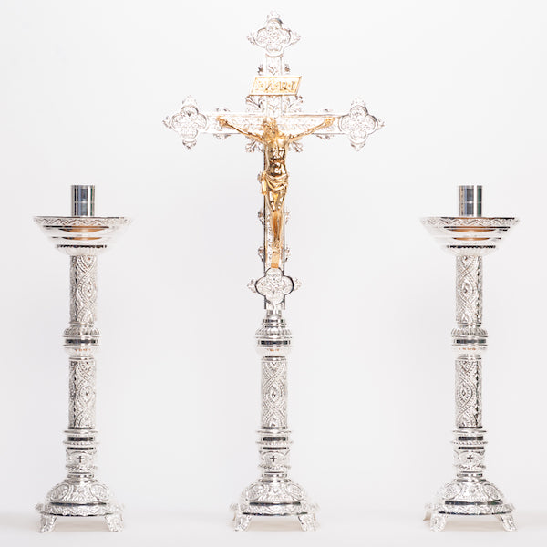 Candelabro de altar adornado tradicional de 18,5"