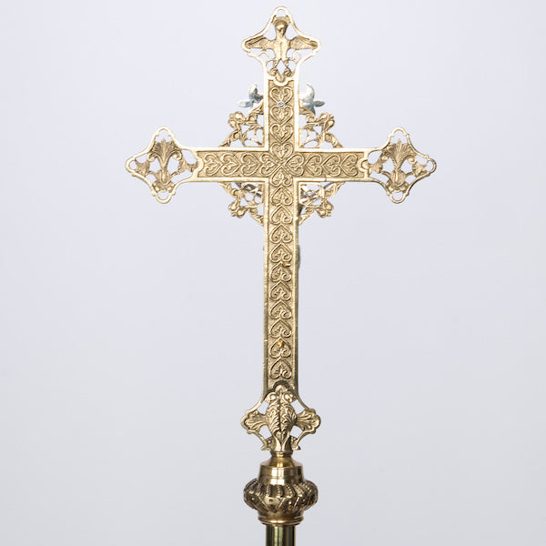 Traditional Solid Brass Processional Crucifix