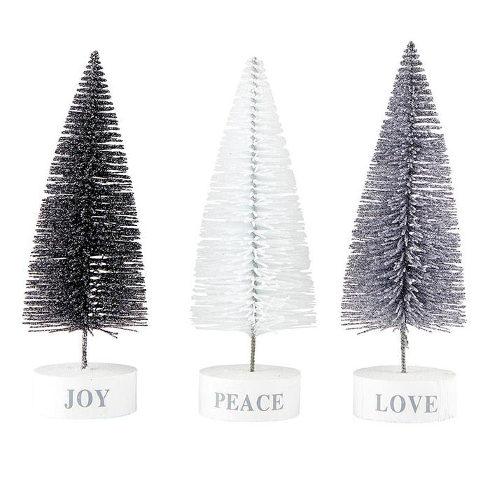 Tree Tops Glisten Holiday Bottle Brush Tree Set