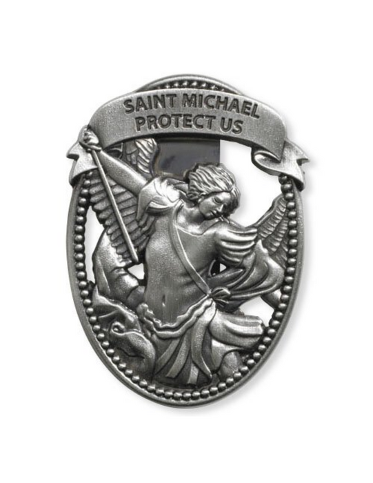 2.25" H St. Michael Visor Clip - 6 Pieces Per Package St. Michael Visor Clip  Military Protection St. Michael Armed Forces Protection Armed Forces Guidance