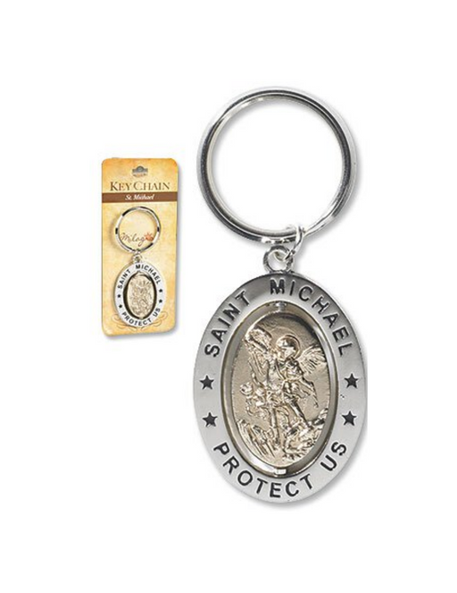 St. Michael Revolving Key Ring - 6 Pieces Per Package Military Protection St. Michael Armed Forces Protection Armed Forces Guidance