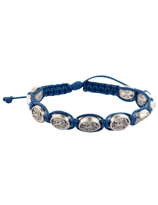 Blue Corded St. Michael Bracelet Military Protection St. Michael Armed Forces Protection Armed Forces Guidance