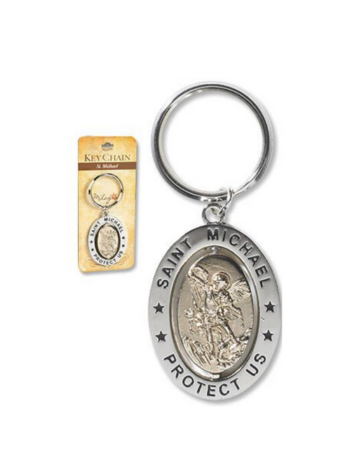 St. Michael Revolving Key Ring - 6 Pieces Per Package Military Protection St. Michael Armed Forces Protection Armed Forces Guidance