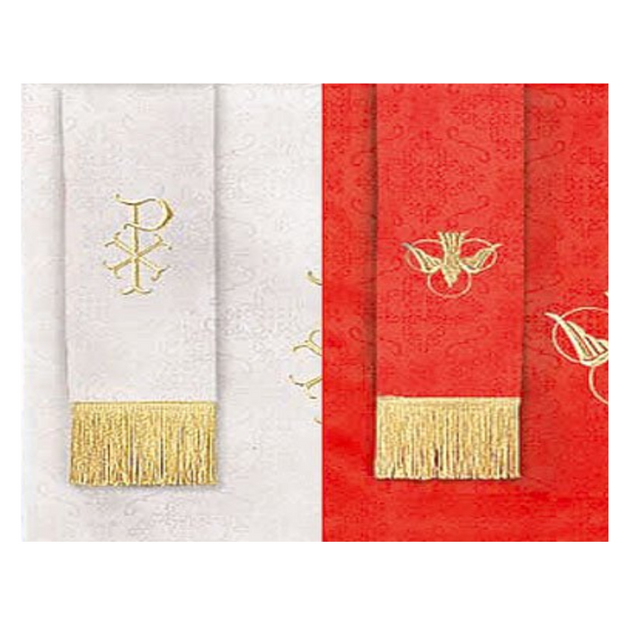 36" L Jacquard Reversible Bookmark with Dove: Red/White Jacquard Reversible Bookmark 