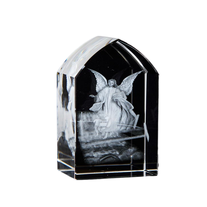 Guardian Angel Etched Glass  Tower Crystal Crystal photo Glass Laser Etched image