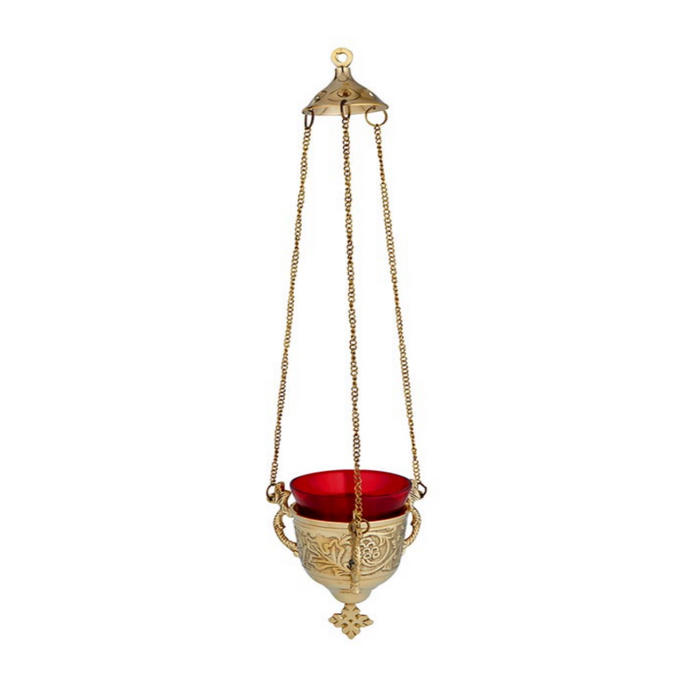 Hanging Sanctuary Lamp with Ruby Glass Sanctuary Lamp Ornate Altar Sanctuary Lamp Sanctuary Lamp with globe Traditional Sanctuary Lamp