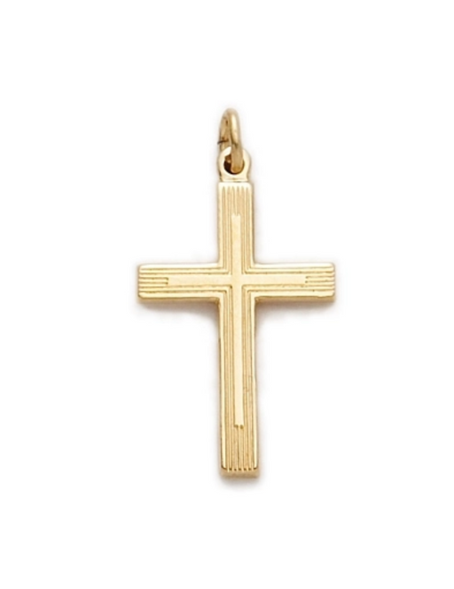 Gold Over Sterling Silver Cross with 18" Chain Cross Necklace Cross for Protection Necklace for Protection Cross Necklaces