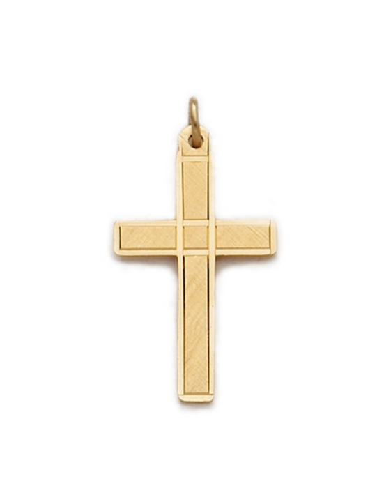 Gold Over Sterling Silver Box Cross and 18" Chain Cross Necklace Cross for Protection Necklace for Protection Cross Necklaces