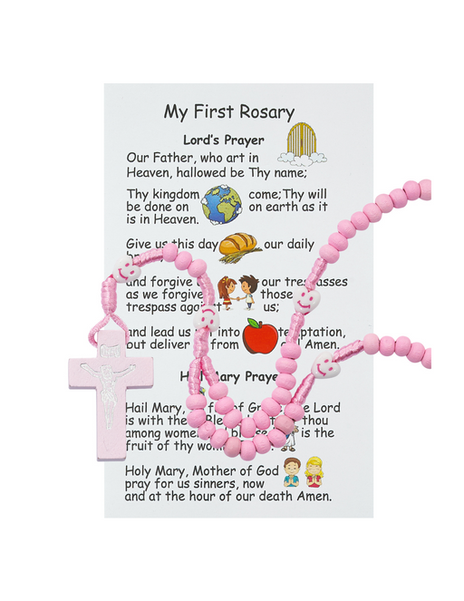 Pink Wooden Kiddie Rosary Rosary Gifts for Catholic Gifts Catholic Presents Rosary Gifts Gifts for Catholic Children