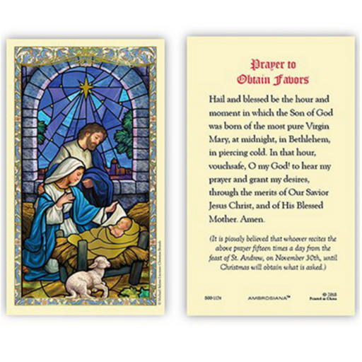 Laminated Holy Card Prayer to Obtain Favor - 25 Pcs. Per Package