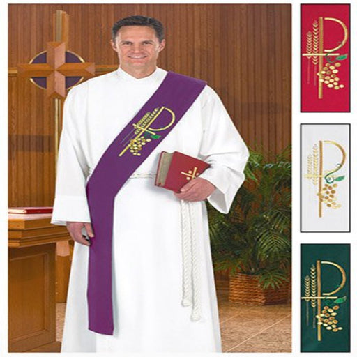 Chi Rho Deacon Stole - Set of 4 Church Supply Church Apparels Stoles Overlay Stoles 