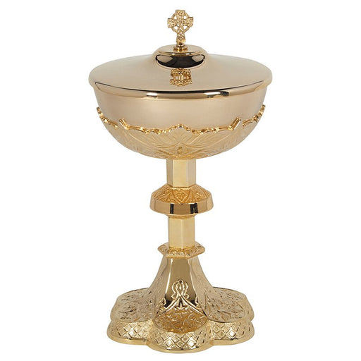 Vine Embossed Ciborium with Cross Cover