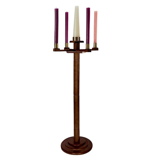 Walnut Round Base Advent Candlestick