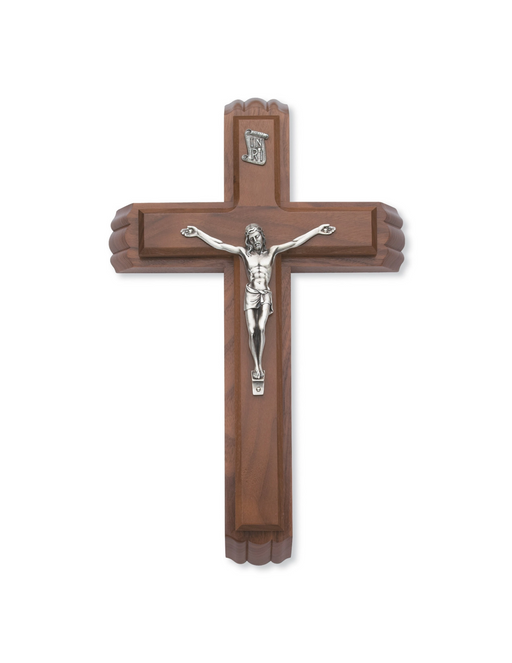 Walnut Sick Call Crucifix Set Sick Call Crucifix Walnut Sick Call Crucifix Silver Set