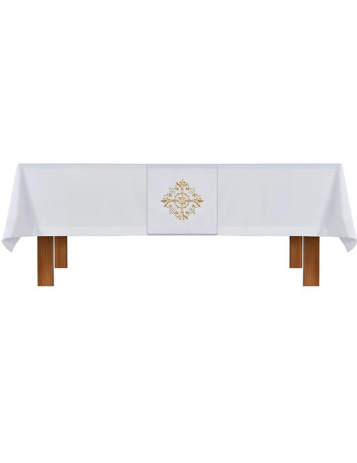 White Altar Frontal and Trinity Cross Overlay Cloth