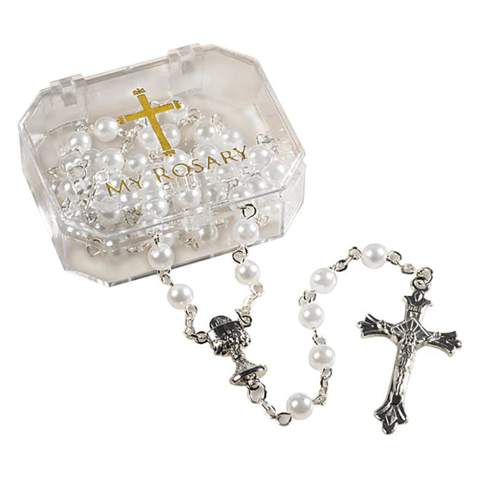 White First Communion Sacramental Rosary