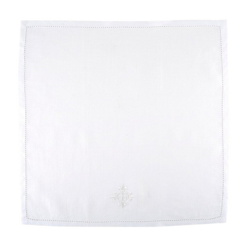 White Fleur-de-Lis Cross Linen Corporal