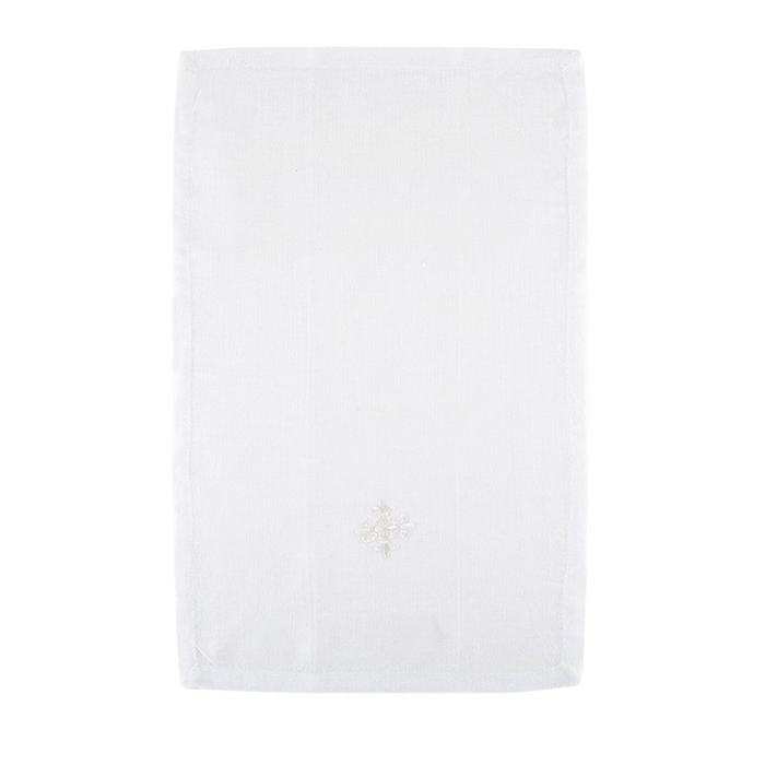 White Fleur-de-Lis Cross Linen Purificator