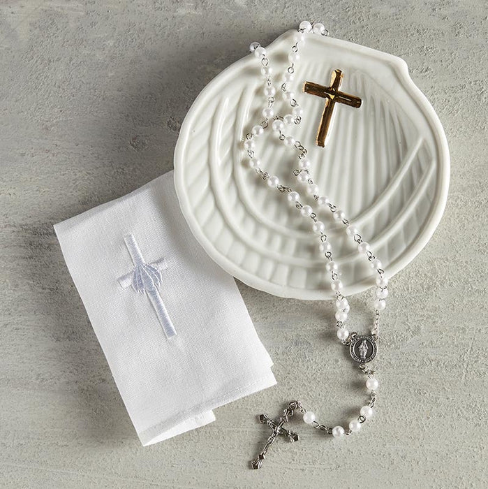 White Keepsake Baptismal Napkin (4 pieces per package)